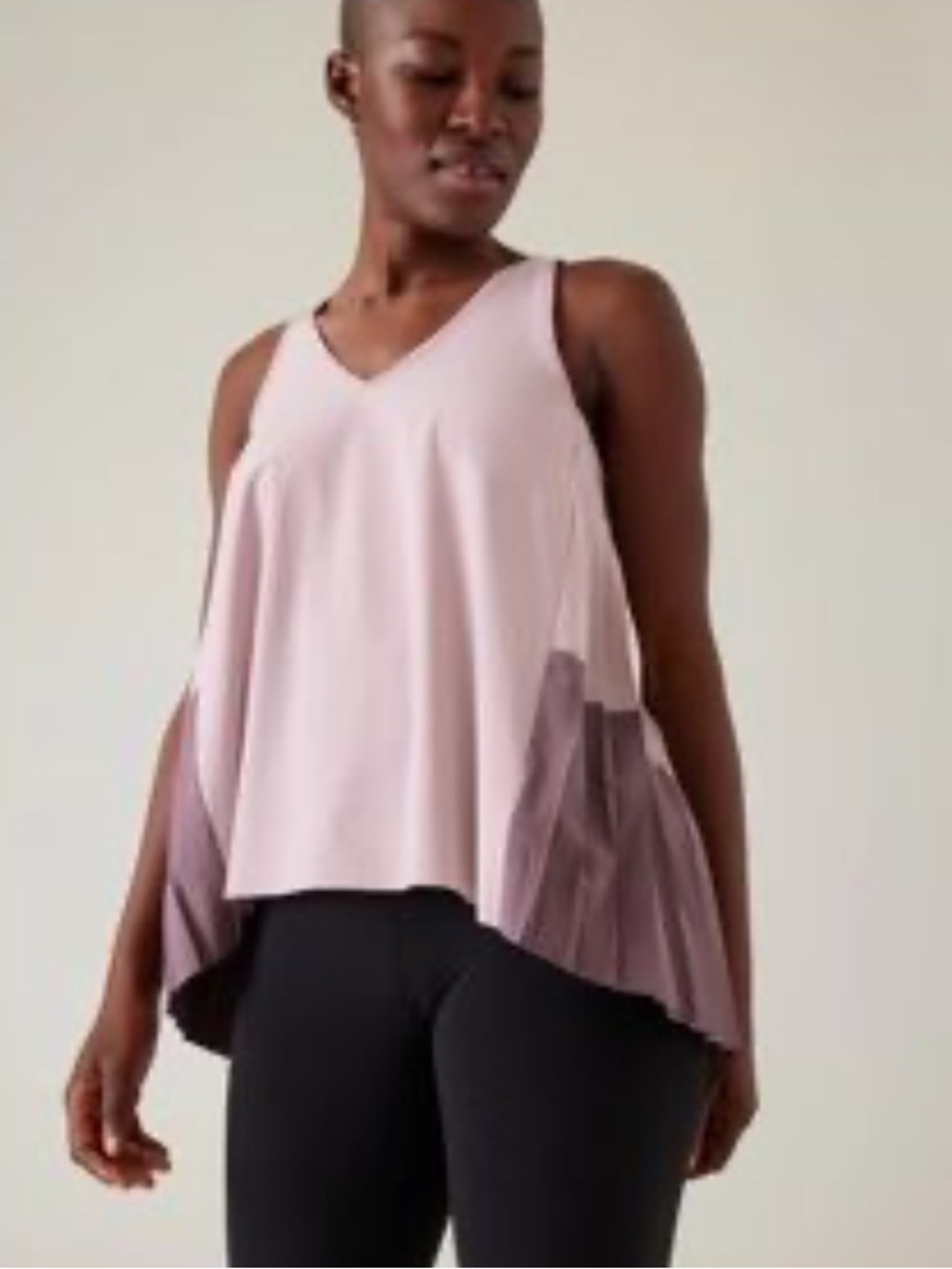 Athleta | Swing Forward Pleated Tank in Smoked Mauve Pink Purple, Size L